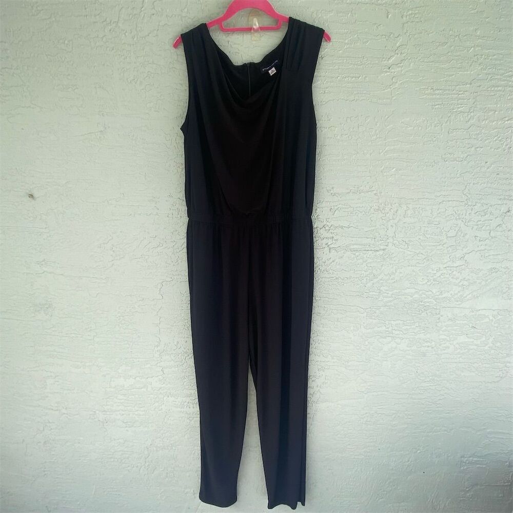Styled by Joe Zee Women's Black Sleeveless Jumpsuit Size 12 Casual Cowl Neck